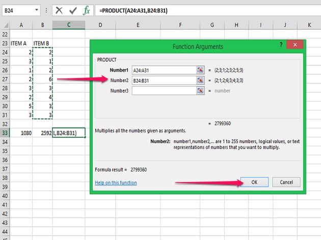multiply two columns in excel for mac
